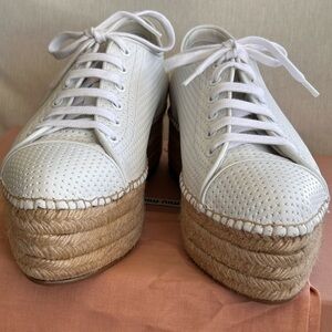 NWB MIU MIU by PRADA PLATFORM SHOES-SNEAKERS/39.5IT NARROW-8.5US NARROW 
ITALY